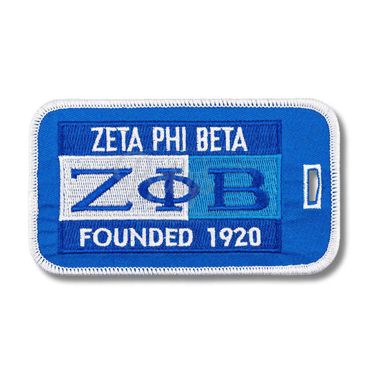 Zeta Phi Beta ΖΦΒ Founded 1920 Embroidered Luggage TagBlue-Betty's Promos Plus Greek Paraphernalia