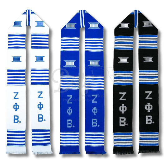 Zeta Phi Beta ΖΦΒ Greek Letters Kente Cloth Graduation Stole-Betty's Promos Plus Greek Paraphernalia