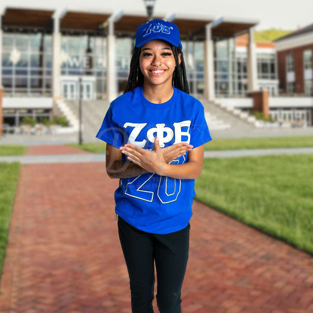 Zeta Phi Beta ΖΦΒ Greek Letters Mesh Flex Fit Embroidered HatBlue-Betty's Promos Plus Greek Paraphernalia