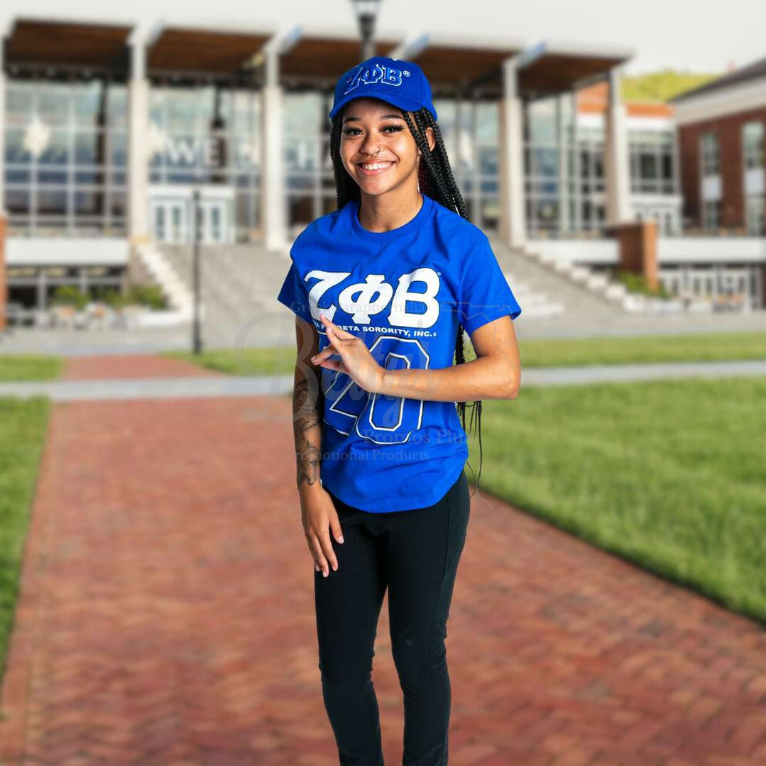 Zeta Phi Beta ΖΦΒ Greek Letters Mesh Flex Fit Embroidered HatBlue-Betty's Promos Plus Greek Paraphernalia