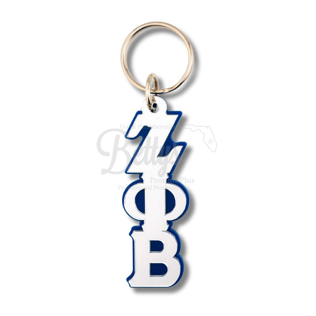 Zeta Phi Beta ΖΦΒ Greek Letters Vertical Acrylic KeychainBlue-Large-Betty's Promos Plus Greek Paraphernalia