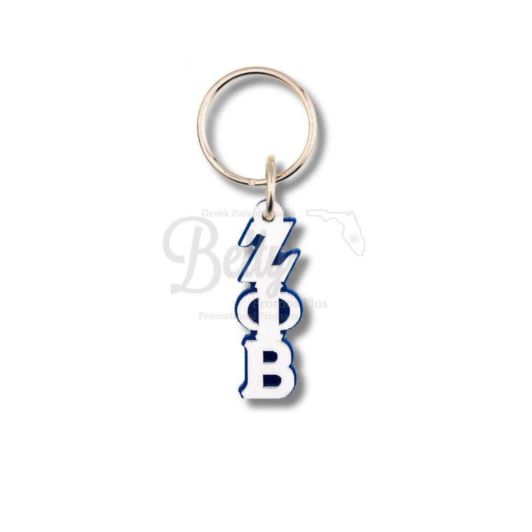 Zeta Phi Beta ΖΦΒ Greek Letters Vertical Acrylic KeychainBlue-Small-Betty's Promos Plus Greek Paraphernalia