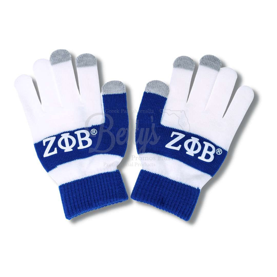 Zeta Phi Beta ΖΦΒ Knit Touch Screen GlovesBlue-Betty's Promos Plus Greek Paraphernalia