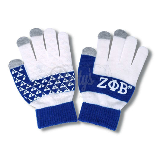 Zeta Phi Beta ΖΦΒ Knit Touch Screen GlovesBlue-Betty's Promos Plus Greek Paraphernalia