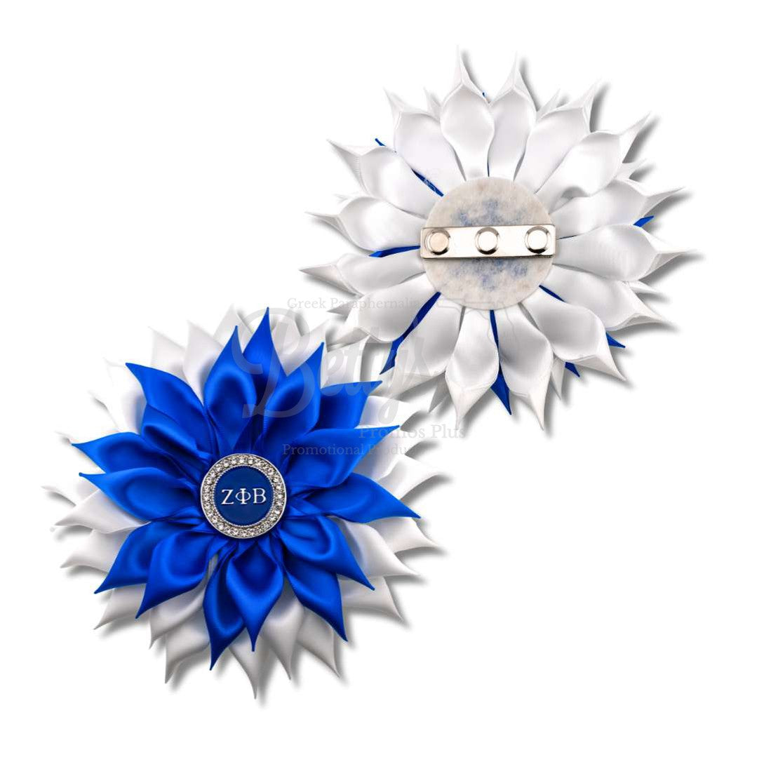 Zeta Phi Beta ΖΦΒ Letters Silk Flower BroochLarge - 6