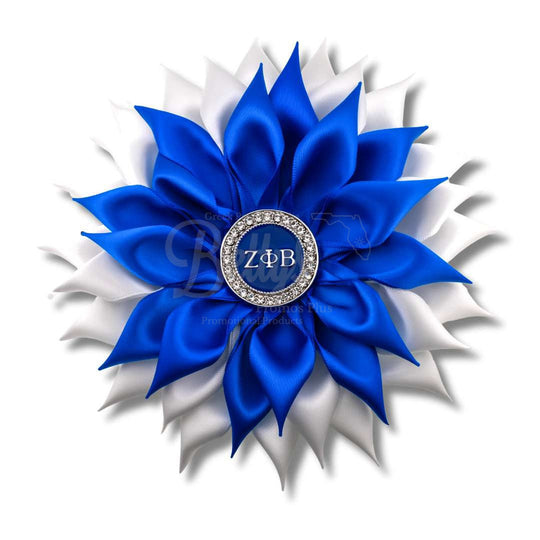 Zeta Phi Beta ΖΦΒ Letters Silk Flower BroochLarge - 6