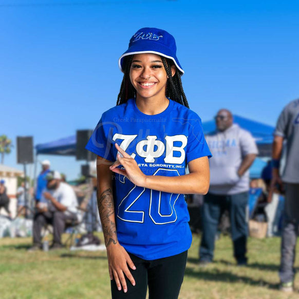 Zeta Phi Beta ΖΦΒ Mesh Flex Fit Embroidered Bucket Hat-Betty's Promos Plus Greek Paraphernalia