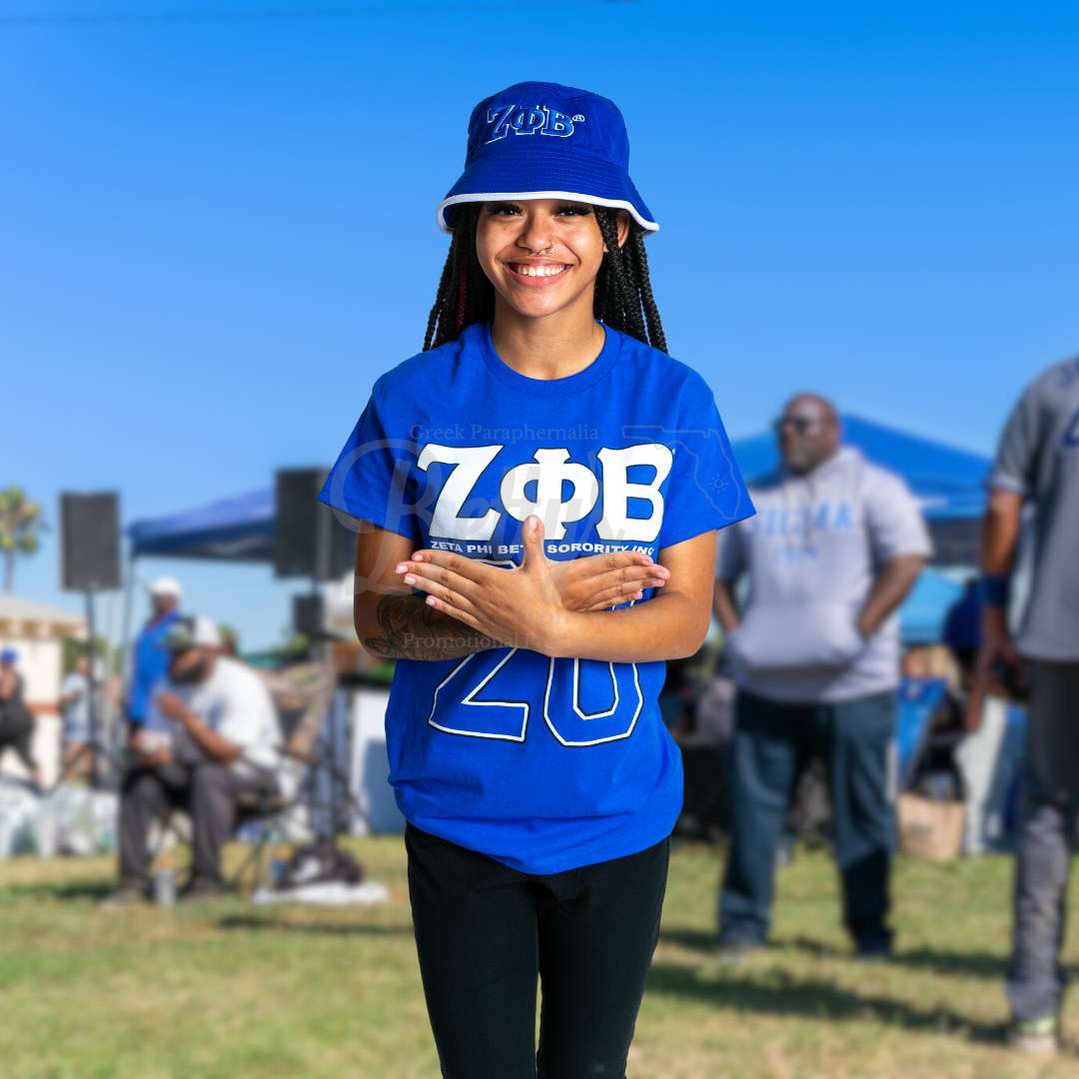 Zeta Phi Beta ΖΦΒ Mesh Flex Fit Embroidered Bucket Hat-Betty's Promos Plus Greek Paraphernalia