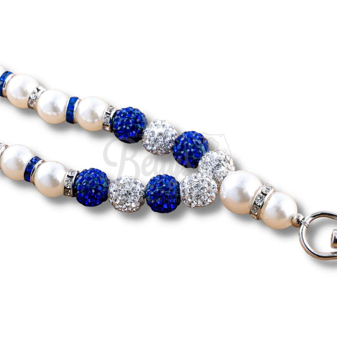 Zeta Phi Beta ΖΦΒ Pearl Lanyard with Rhinestone SpacersWhite-Lanyard-Betty's Promos Plus Greek Paraphernalia