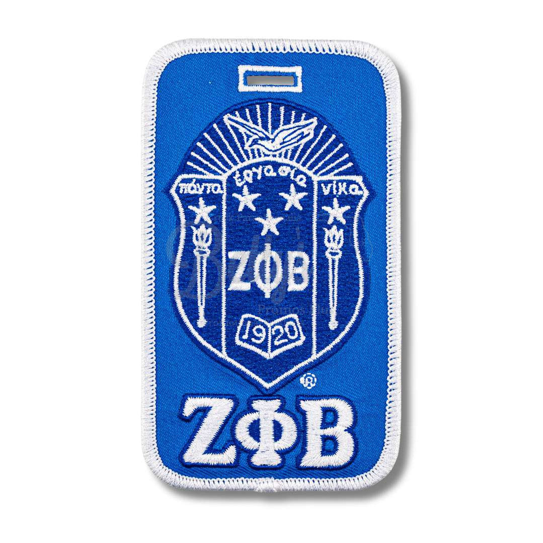 Zeta Phi Beta ΖΦΒ Shield Embroidered Luggage TagBlue-Betty's Promos Plus Greek Paraphernalia