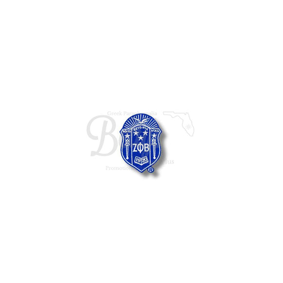 Zeta Phi Beta ΖΦΒ Shield Embroidered PatchBlue-Small-Betty's Promos Plus Greek Paraphernalia