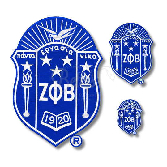 Zeta Phi Beta ΖΦΒ Shield Embroidered Patch-Betty's Promos Plus Greek Paraphernalia