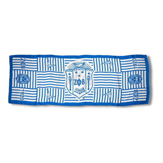 Zeta Phi Beta ΖΦΒ Shield ScarfBlue-Betty's Promos Plus Greek Paraphernalia