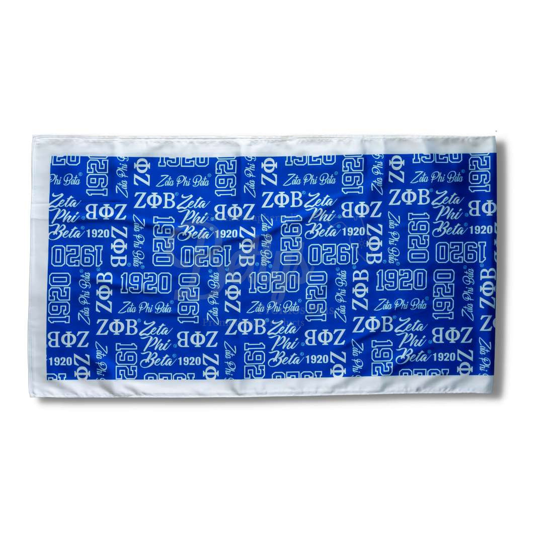 Zeta Phi Beta ΖΦΒ Signature ScarfBlue-Betty's Promos Plus Greek Paraphernalia