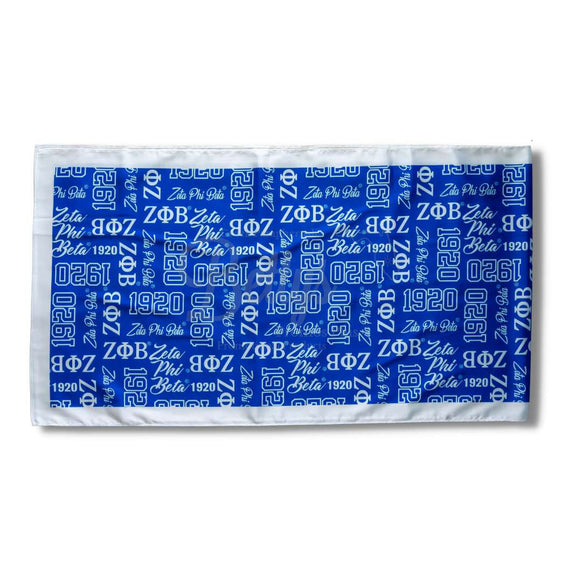 Zeta Phi Beta ΖΦΒ Signature ScarfBlue-Betty's Promos Plus Greek Paraphernalia