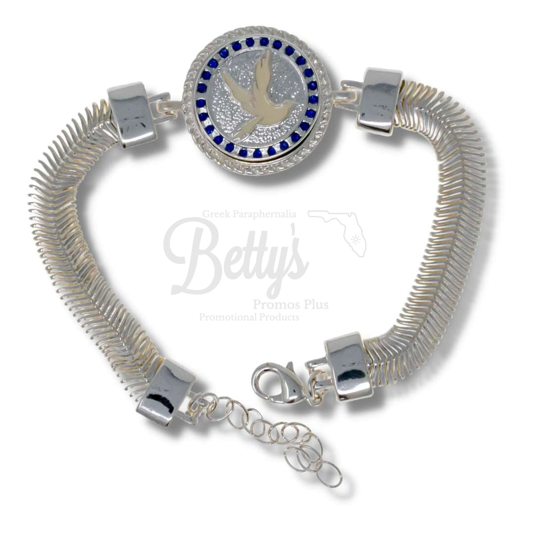 Zeta Phi Beta ΖΦΒ Snap Button Bracelet Jewelry with Interchangeable SnapsSilver-Single Bracelet-ΖΦΒ Dove-Betty's Promos Plus Greek Paraphernalia