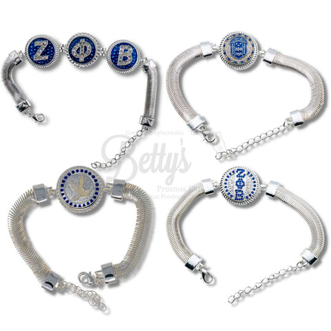 Zeta Phi Beta ΖΦΒ Snap Button Bracelet Jewelry with Interchangeable Snaps-Betty's Promos Plus Greek Paraphernalia