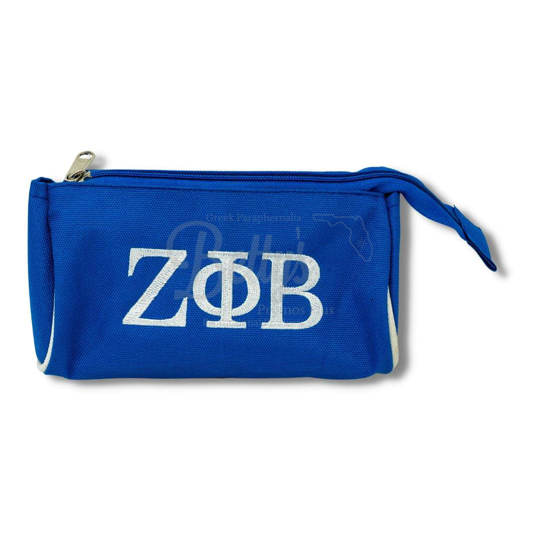 Zeta Phi Beta ΖΦΒ Toiletry Bag Set of 3 Makeup Travel Kit Bathroom and Luggage OrganizerBlue-Betty's Promos Plus Greek Paraphernalia