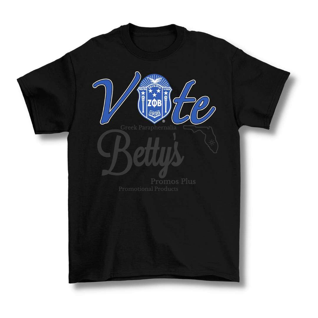 Zeta Phi Beta ΖΦΒ VOTE Screen Printed T-Shirt-Betty's Promos Plus Greek Paraphernalia
