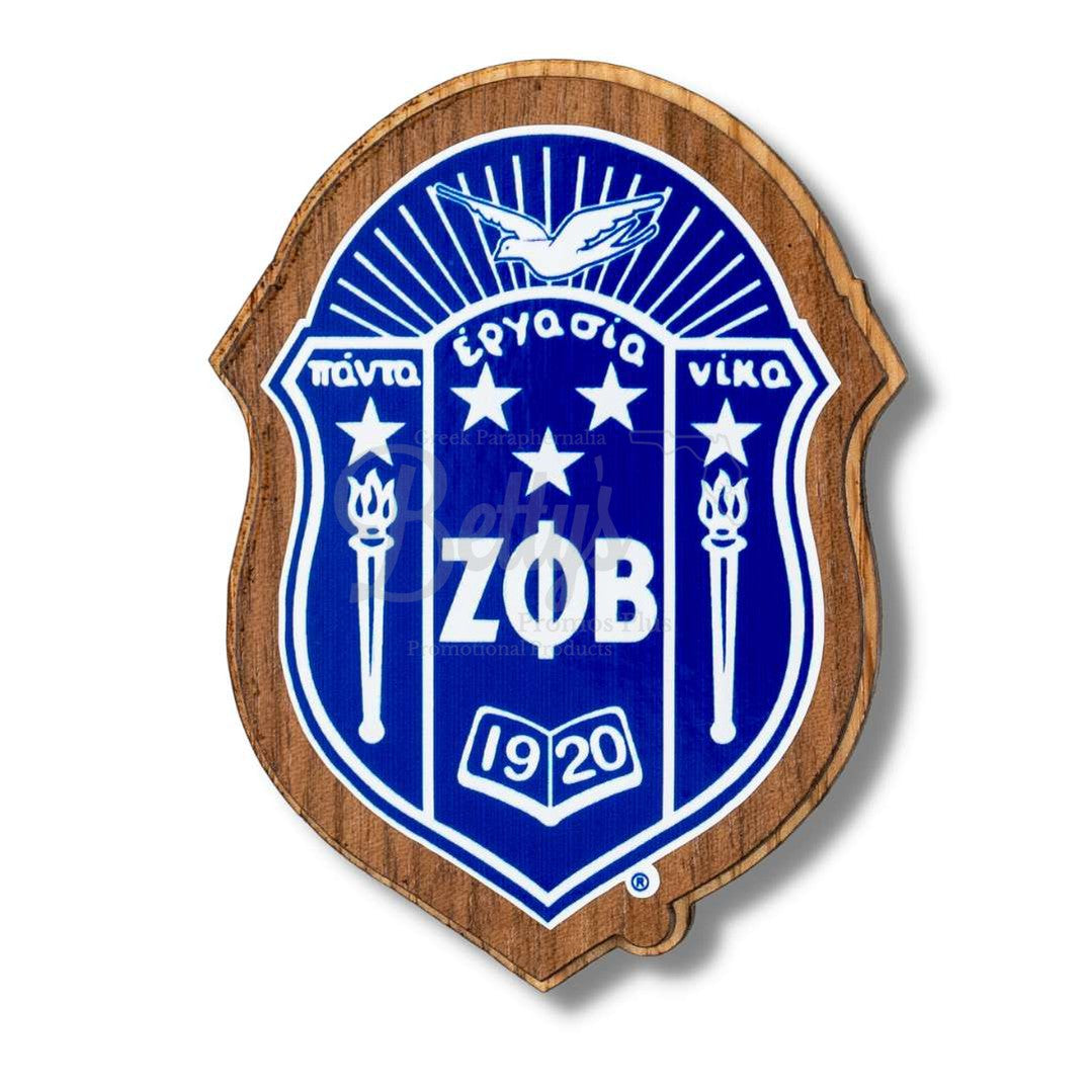Zeta Phi Beta ΖΦΒ Wooden Shield DecalLarge-Betty's Promos Plus Greek Paraphernalia