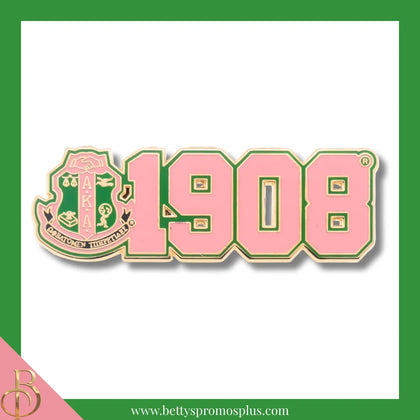 Alpha Kappa Alpha 1908 AKA Shield Lapel Pin-Pink-Alpha Kappa Alpha Paraphernalia-Alpha Kappa Alpha Lapel Pin-Betty's Promos Plus