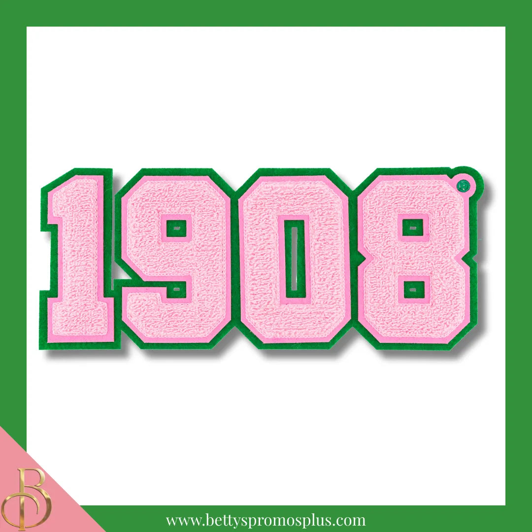 Alpha Kappa Alpha AKA 1908 Chenille Embroidered Patch-Alpha Kappa Alpha Paraphernalia-Alpha Kappa Alpha Patch-Betty's Promos Plus