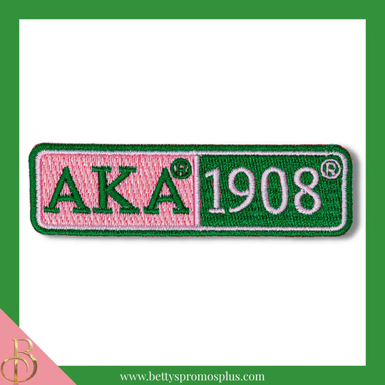 Alpha Kappa Alpha AKA 1908 Rectangular Patch-Pink-Alpha Kappa Alpha Paraphernalia-Alpha Kappa Alpha Patch-Betty's Promos Plus