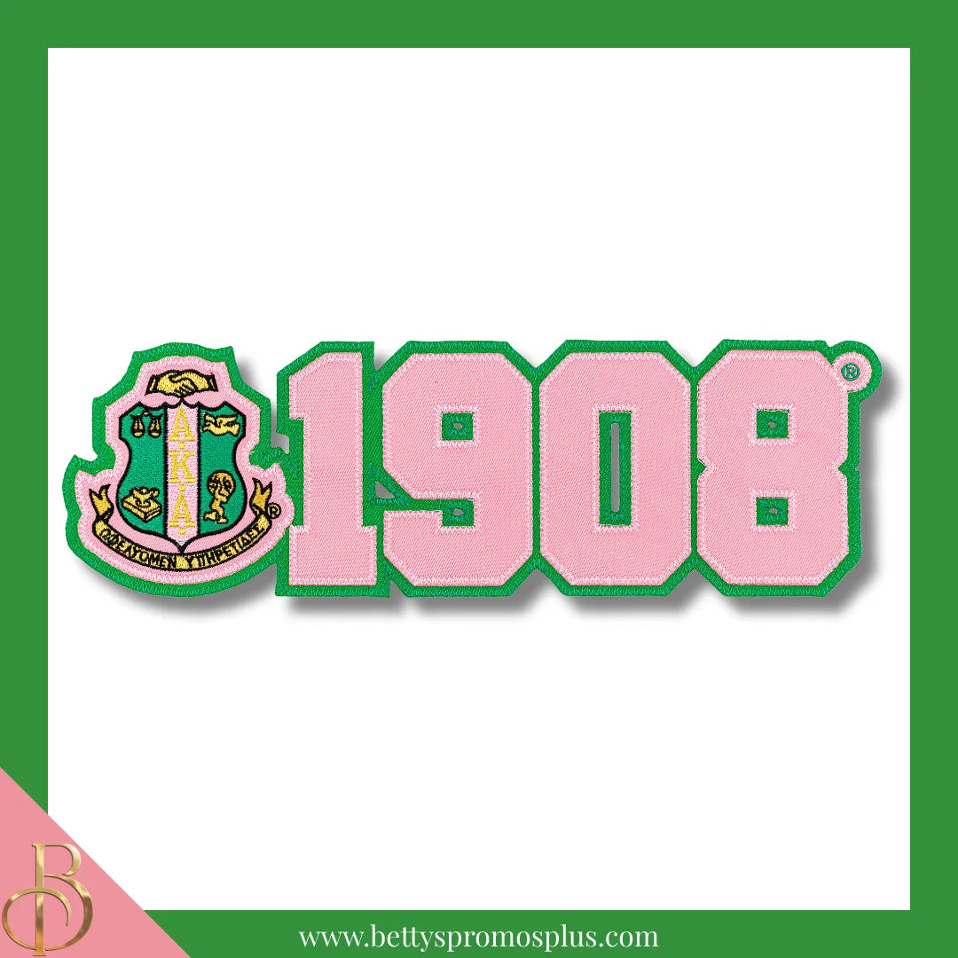 Alpha Kappa Alpha AKA 1908 Shield Twill Embroidered Patch-Alpha Kappa Alpha Paraphernalia-Alpha Kappa Alpha Patch-Betty's Promos Plus