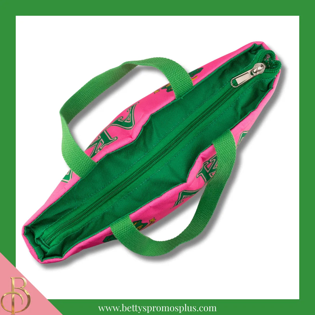 Alpha Kappa Alpha AKA 2-Tone Insulated Lunch Bag with Handle-Alpha Kappa Alpha Paraphernalia-Alpha Kappa Alpha Lunch Bags-Betty's Promos Plus
