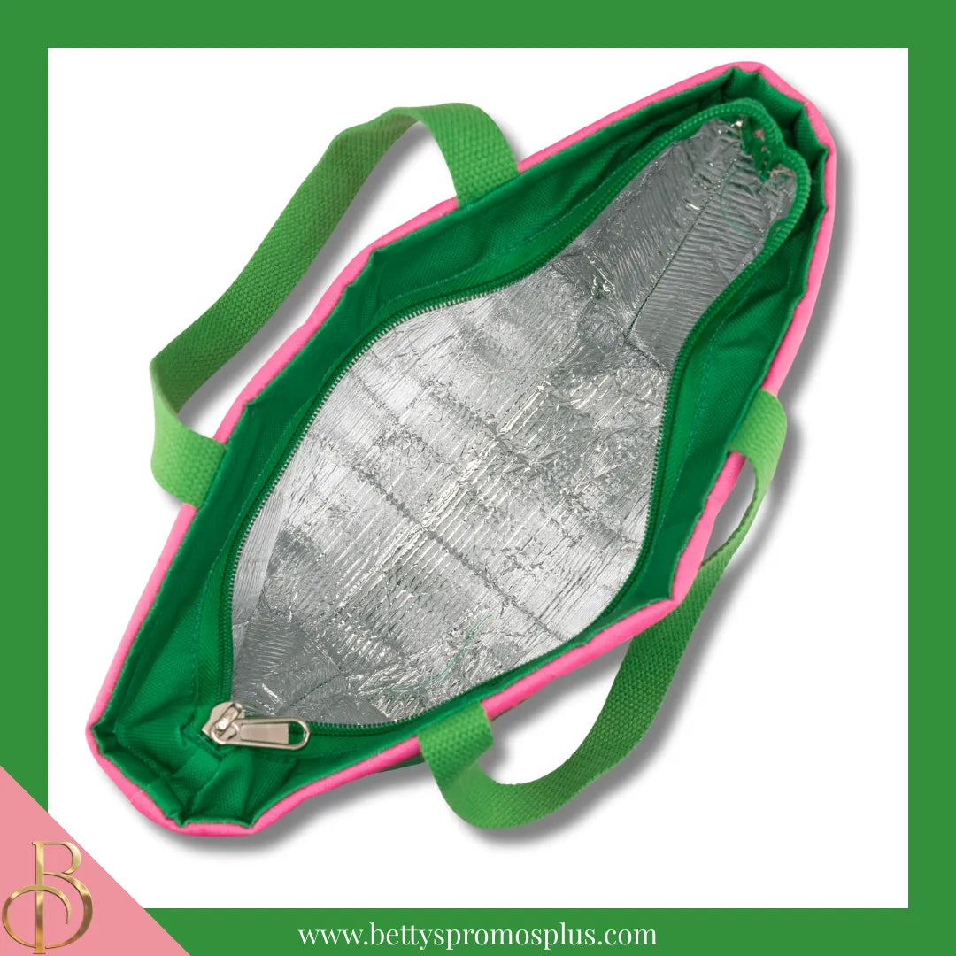Alpha Kappa Alpha AKA 2-Tone Insulated Lunch Bag with Handle-Alpha Kappa Alpha Paraphernalia-Alpha Kappa Alpha Lunch Bags-Betty's Promos Plus