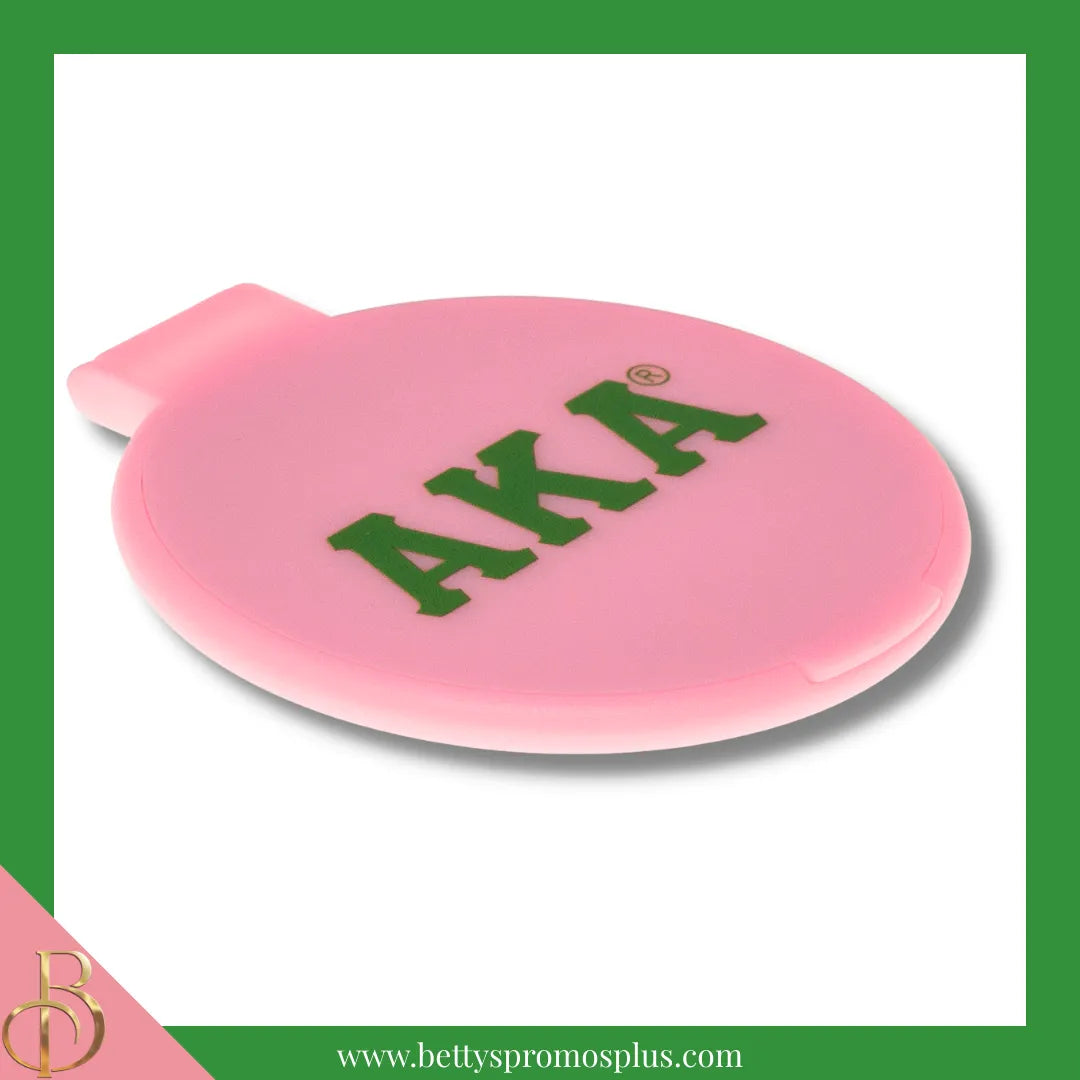 Alpha Kappa Alpha AKA 2.25" Compact Mirror-Alpha Kappa Alpha Paraphernalia-Alpha Kappa Alpha Compact Mirror-Betty's Promos Plus