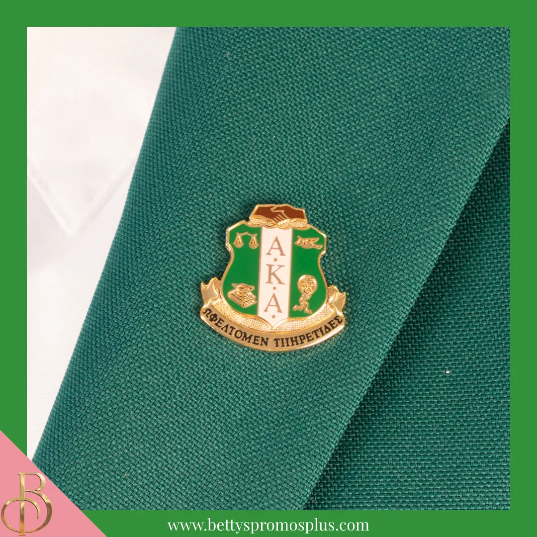 Alpha Kappa Alpha AKA 3D Color Shield Greek Sorority Lapel Pin-Alpha Kappa Alpha Paraphernalia-Alpha Kappa Alpha Lapel Pin-Betty's Promos Plus