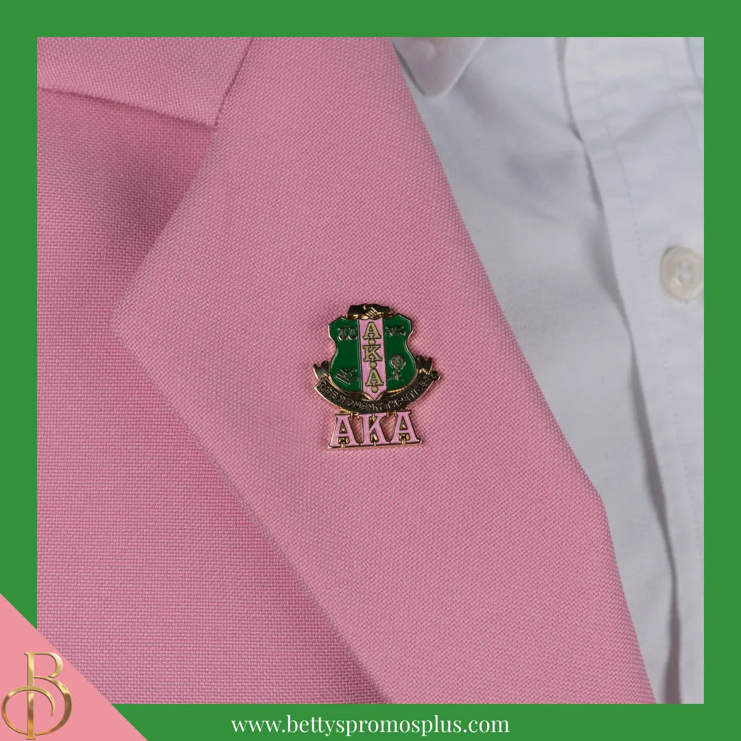 Alpha Kappa Alpha AKA 3D Color Shield with Letters Greek Sorority Lapel Pin-Alpha Kappa Alpha Paraphernalia-Alpha Kappa Alpha Lapel Pin-Betty's Promos Plus