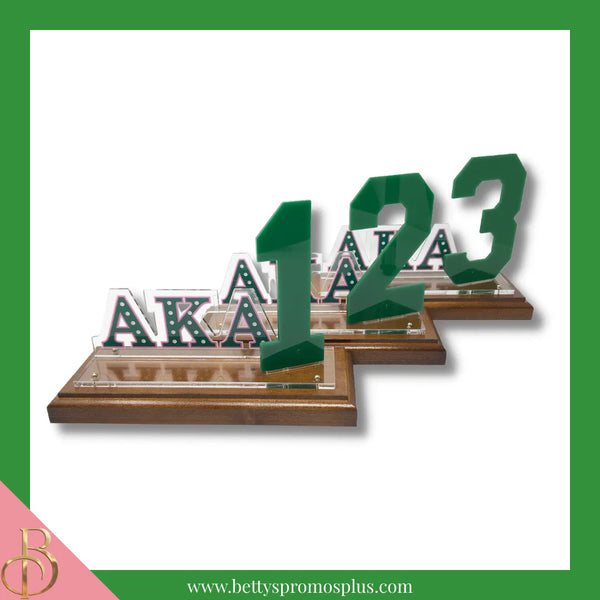 Alpha Kappa Alpha AKA Acrylic Desktop Ornament Line Number Display
