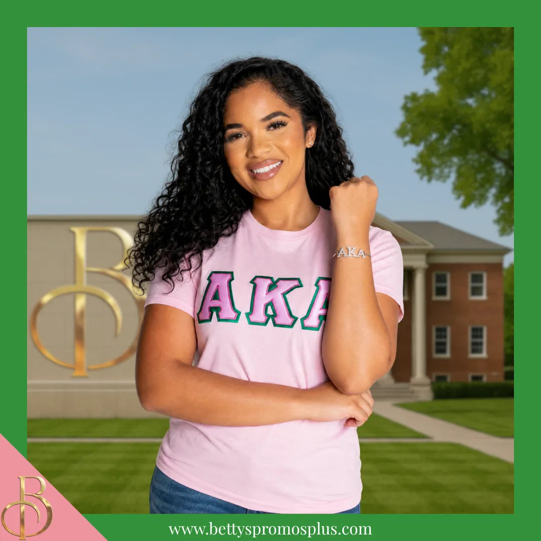 Alpha Kappa Alpha AKA Bracelet with Rhinestone Letters-Alpha Kappa Alpha Paraphernalia-Alpha Kappa Alpha Bracelet-Betty's Promos Plus