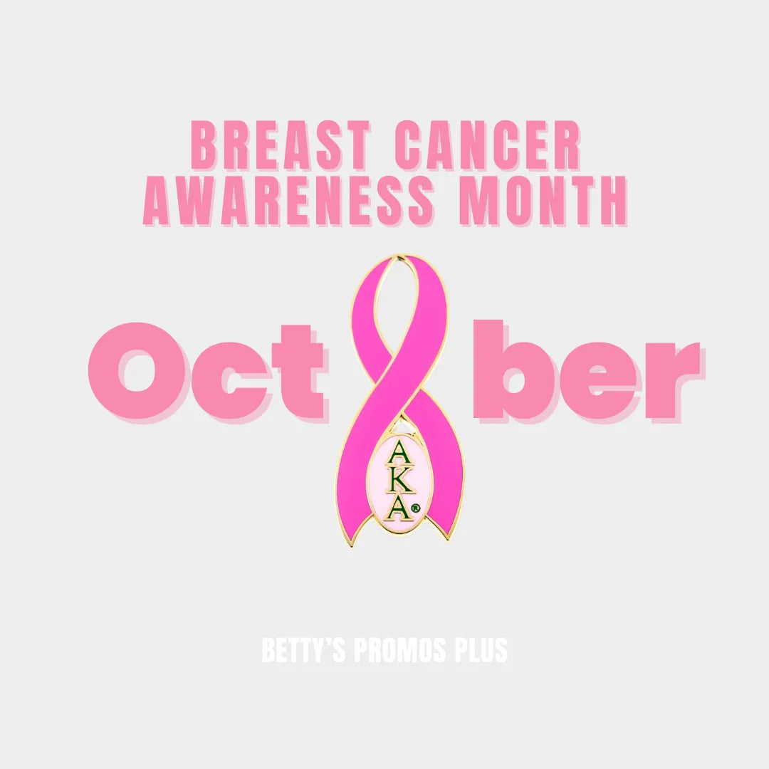 Alpha Kappa Alpha AKA Breast Cancer Awareness Greek Lapel Pin-Alpha Kappa Alpha Paraphernalia-Alpha Kappa Alpha Lapel Pin-Betty's Promos Plus