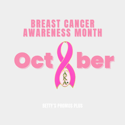 Alpha Kappa Alpha AKA Breast Cancer Awareness Greek Lapel Pin-Alpha Kappa Alpha Paraphernalia-Alpha Kappa Alpha Lapel Pin-Betty's Promos Plus