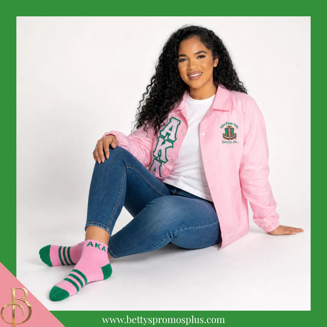 Alpha Kappa Alpha AKA Breathable Ankle Socks with Arch Support-Alpha Kappa Alpha Paraphernalia-Alpha Kappa Alpha Socks-Betty's Promos Plus