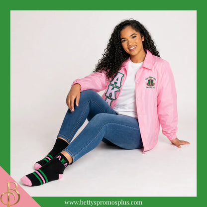 Alpha Kappa Alpha AKA Breathable Ankle Socks with Arch Support-Alpha Kappa Alpha Paraphernalia-Alpha Kappa Alpha Socks-Betty's Promos Plus