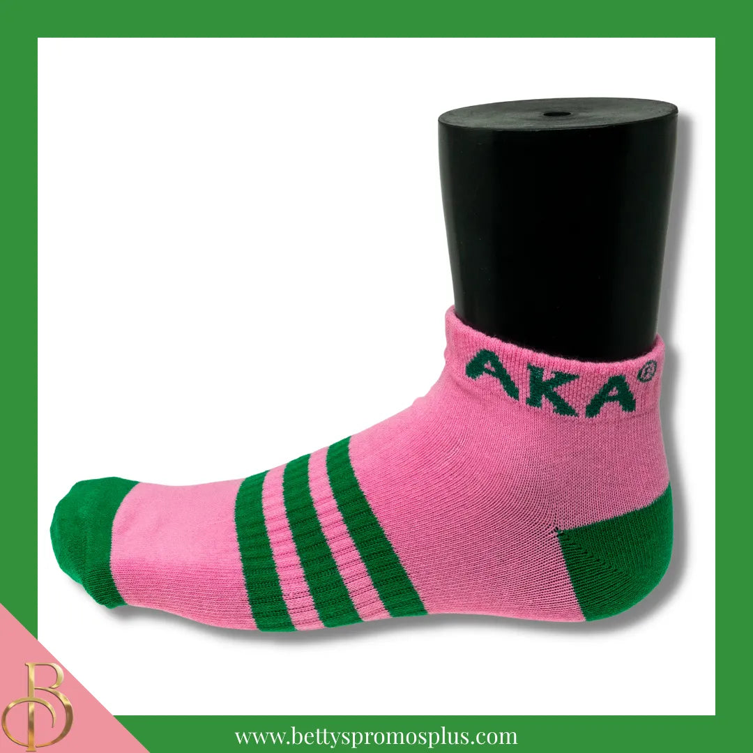Alpha Kappa Alpha AKA Breathable Ankle Socks with Arch Support-Pink-Alpha Kappa Alpha Paraphernalia-Alpha Kappa Alpha Socks-Betty's Promos Plus