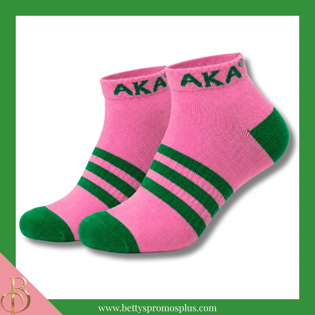 Alpha Kappa Alpha AKA Breathable Ankle Socks with Arch Support-Pink-Alpha Kappa Alpha Paraphernalia-Alpha Kappa Alpha Socks-Betty's Promos Plus