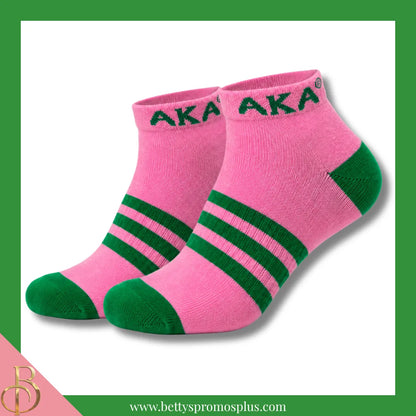 Alpha Kappa Alpha AKA Breathable Ankle Socks with Arch Support-Pink-Alpha Kappa Alpha Paraphernalia-Alpha Kappa Alpha Socks-Betty's Promos Plus