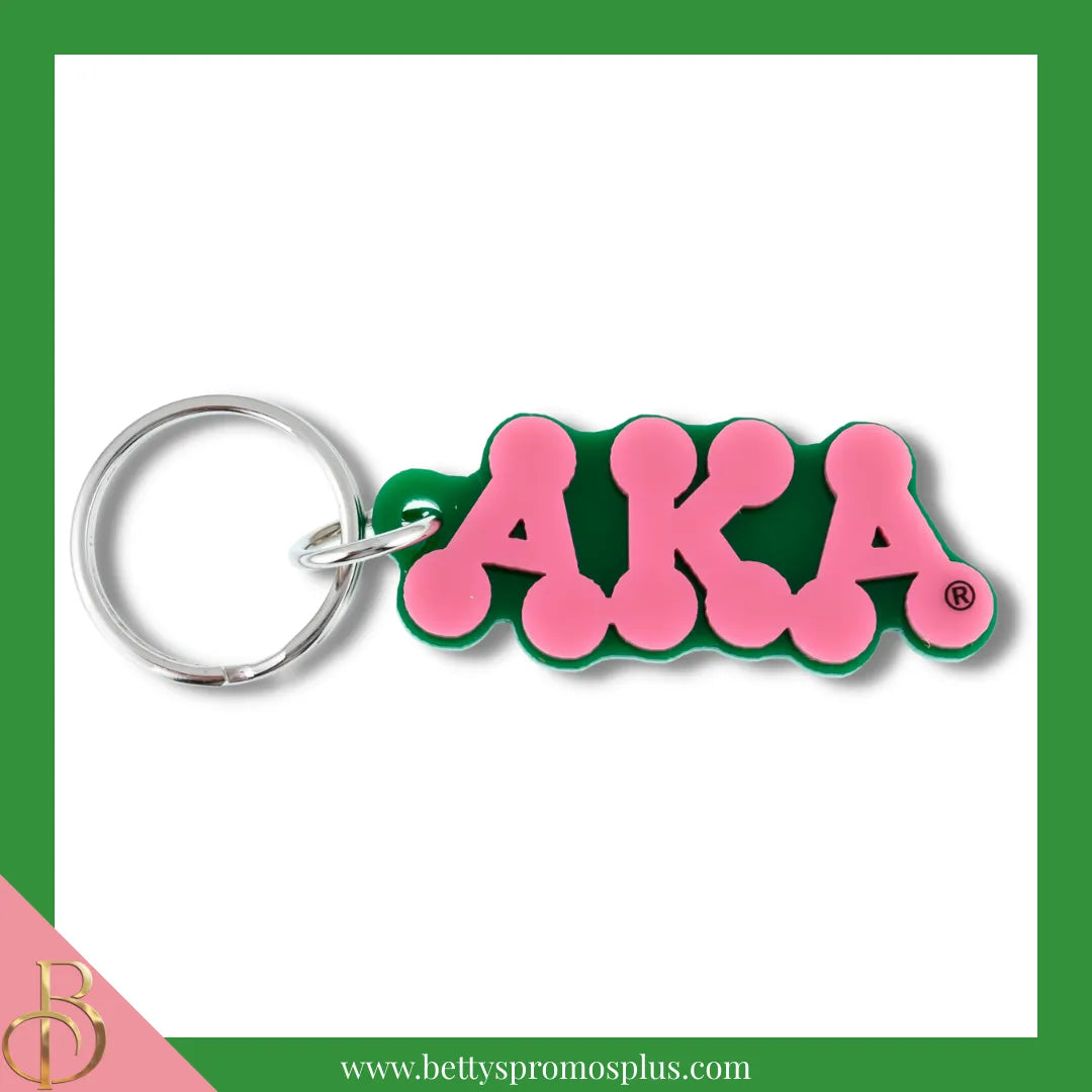 Alpha Kappa Alpha AKA Bubble Letters Acrylic Keychain-Pink-Alpha Kappa Alpha Paraphernalia-Alpha Kappa Alpha Keychain-Betty's Promos Plus
