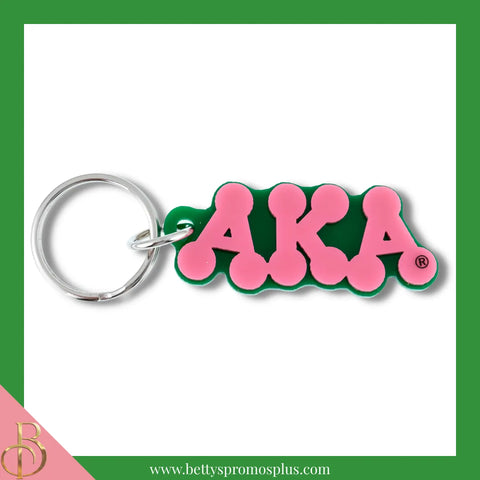 Alpha Kappa Alpha AKA Bubble Letters Acrylic Keychain-Pink-Alpha Kappa Alpha Paraphernalia-Alpha Kappa Alpha Keychain-Betty's Promos Plus