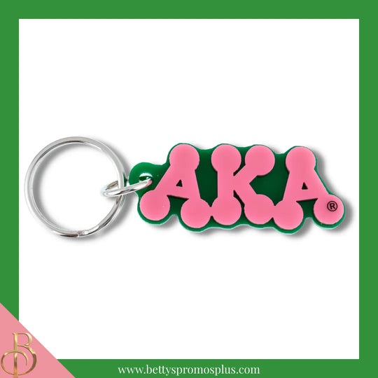 Alpha Kappa Alpha AKA Bubble Letters Acrylic Keychain-Pink-Alpha Kappa Alpha Paraphernalia-Alpha Kappa Alpha Keychain-Betty's Promos Plus