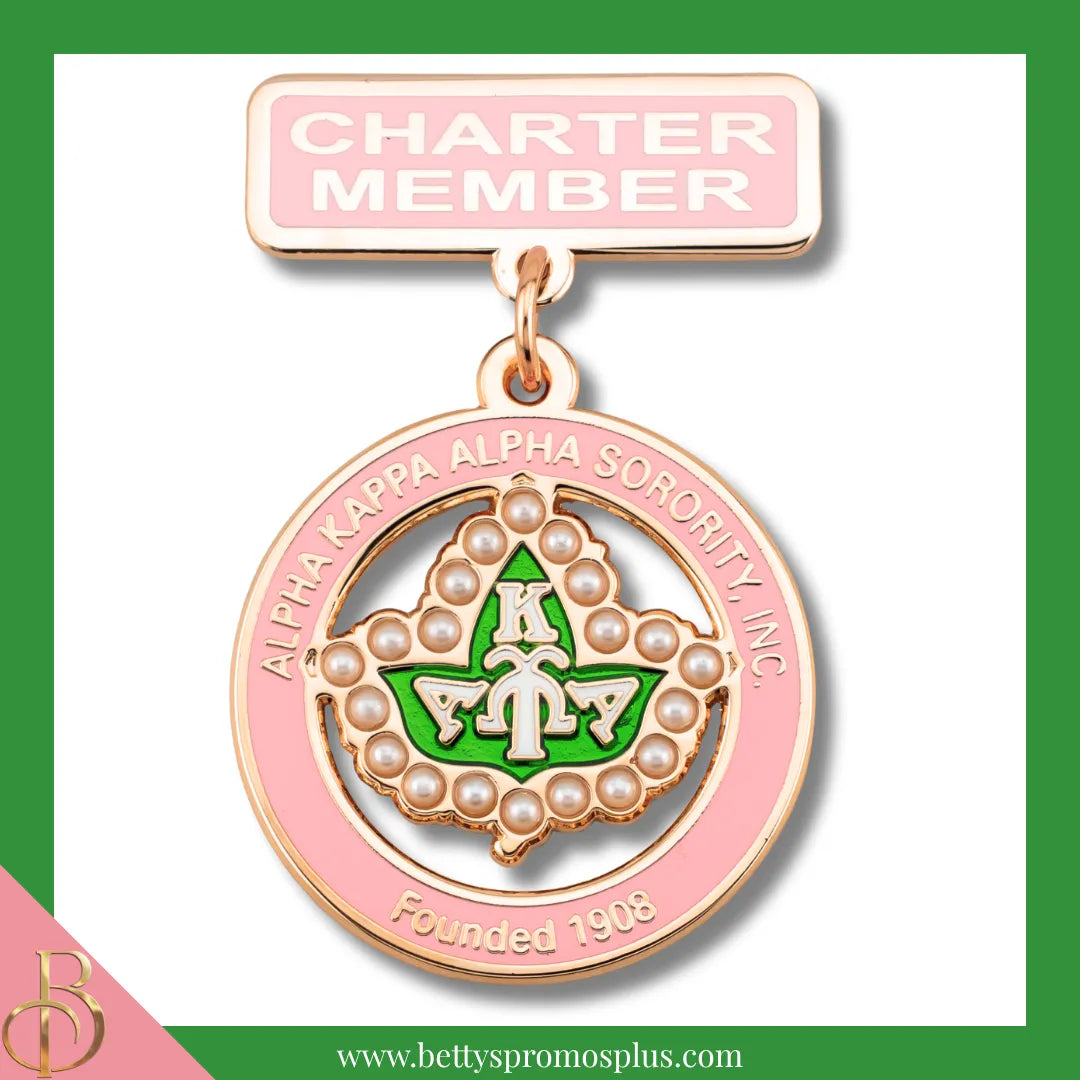 Alpha Kappa Alpha AKA Charter Member Greek Lapel Pin-Pink-Alpha Kappa Alpha Paraphernalia-Alpha Kappa Alpha Lapel Pin-Betty's Promos Plus