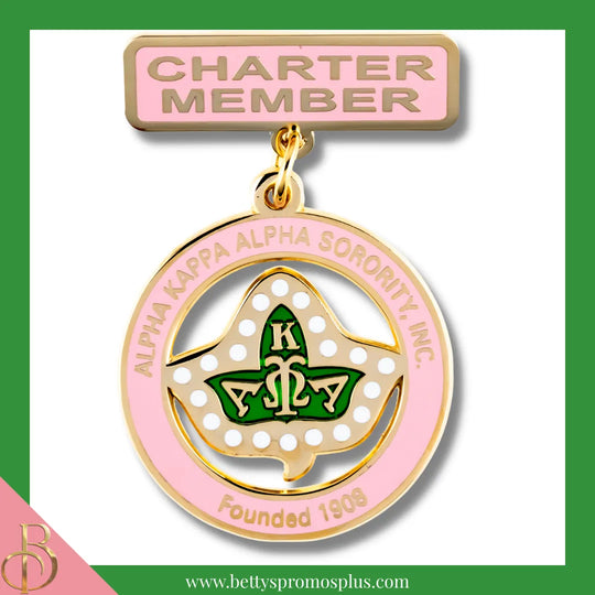 Alpha Kappa Alpha AKA Charter Member Greek Lapel Pin-Pink-Alpha Kappa Alpha Paraphernalia-Alpha Kappa Alpha Lapel Pin-Betty's Promos Plus
