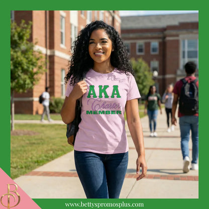 Alpha Kappa Alpha AKA Charter Member Screen Printed T-Shirt-Alpha Kappa Alpha Paraphernalia-Alpha Kappa Alpha T-Shirts-Betty's Promos Plus