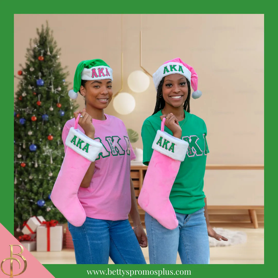 Alpha Kappa Alpha AKA Christmas Stocking-Alpha Kappa Alpha Paraphernalia-Alpha Kappa Alpha Christmas Stocking-Betty's Promos Plus