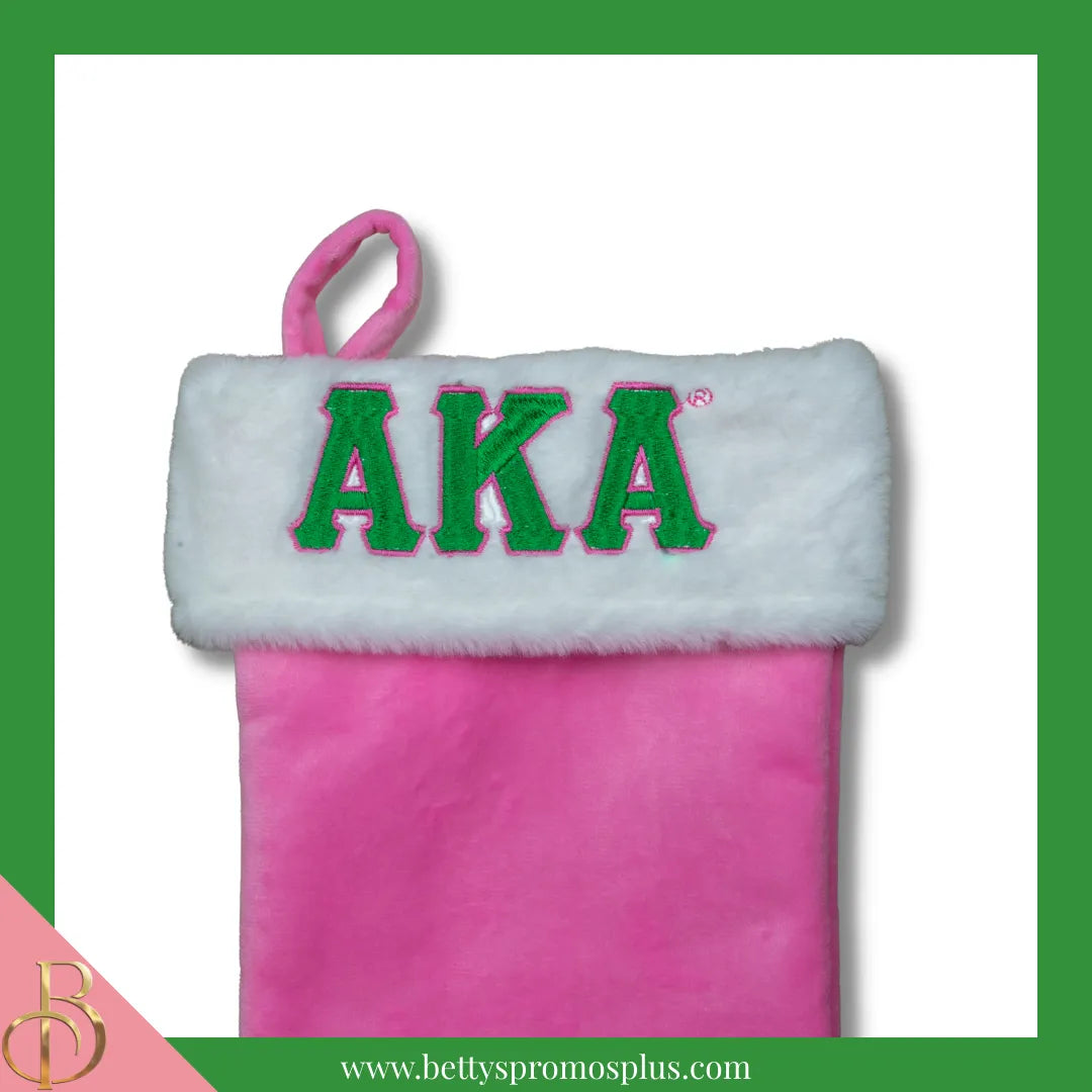 Alpha Kappa Alpha AKA Christmas Stocking-Alpha Kappa Alpha Paraphernalia-Alpha Kappa Alpha Christmas Stocking-Betty's Promos Plus